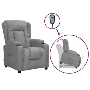 vidaXL Recliner with Lift Grey Faux Leather