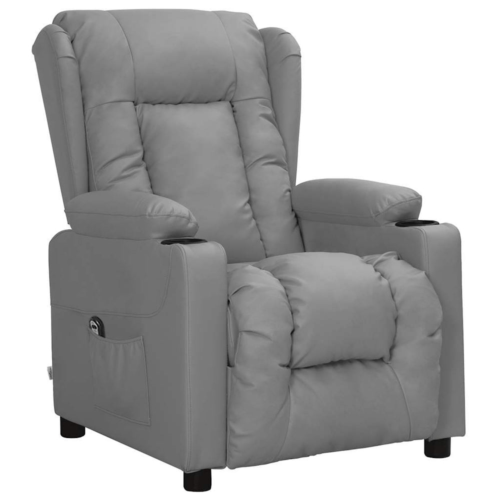 vidaXL Recliner with Lift Grey Faux Leather