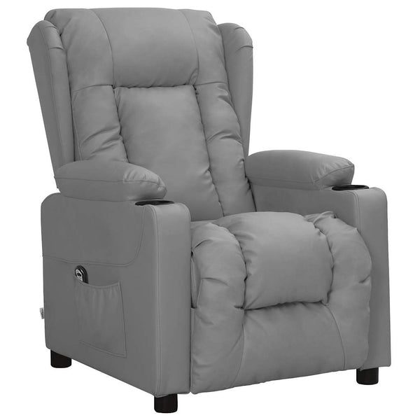 vidaXL Recliner with Lift Grey Faux Leather