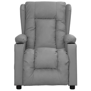 vidaXL Recliner with Lift Grey Faux Leather