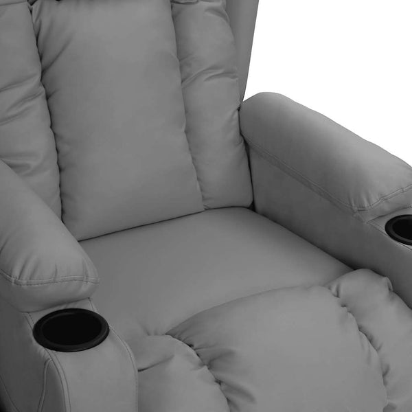 vidaXL Recliner with Lift Grey Faux Leather