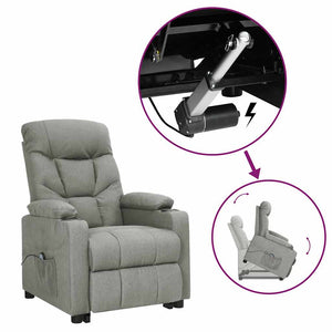 vidaXL Recliner Light Grey Fabric