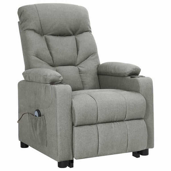 vidaXL Recliner Light Grey Fabric