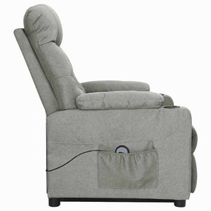 vidaXL Recliner Light Grey Fabric