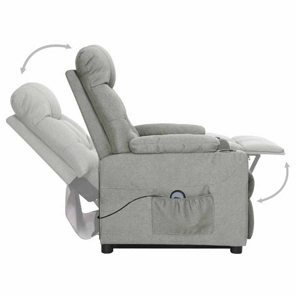 vidaXL Recliner Light Grey Fabric