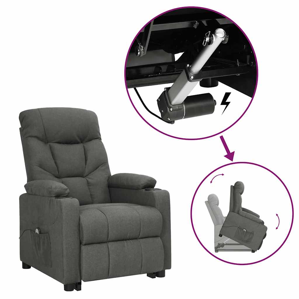 vidaXL Recliner Dark Grey Fabric