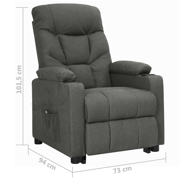 vidaXL Recliner Dark Grey Fabric