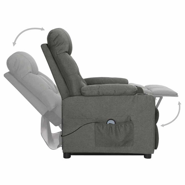 vidaXL Recliner Dark Grey Fabric
