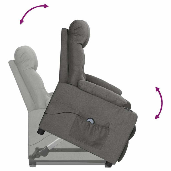 vidaXL Recliner Dark Grey Fabric