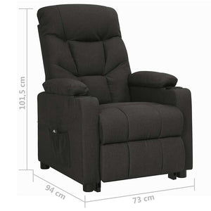 vidaXL Recliner Black Fabric