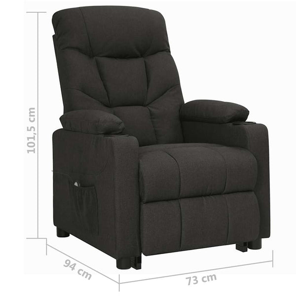vidaXL Recliner Black Fabric