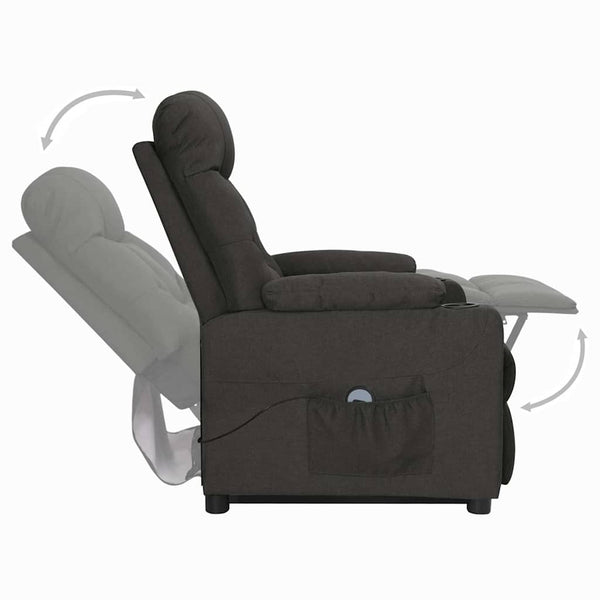 vidaXL Recliner Black Fabric