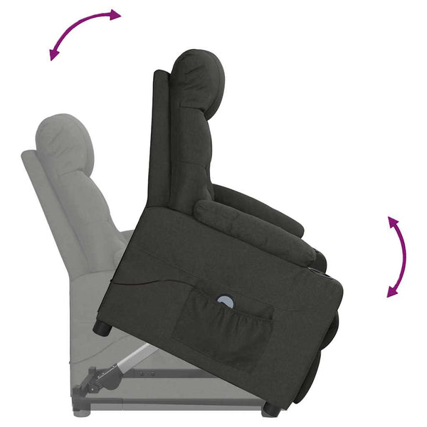vidaXL Recliner Black Fabric