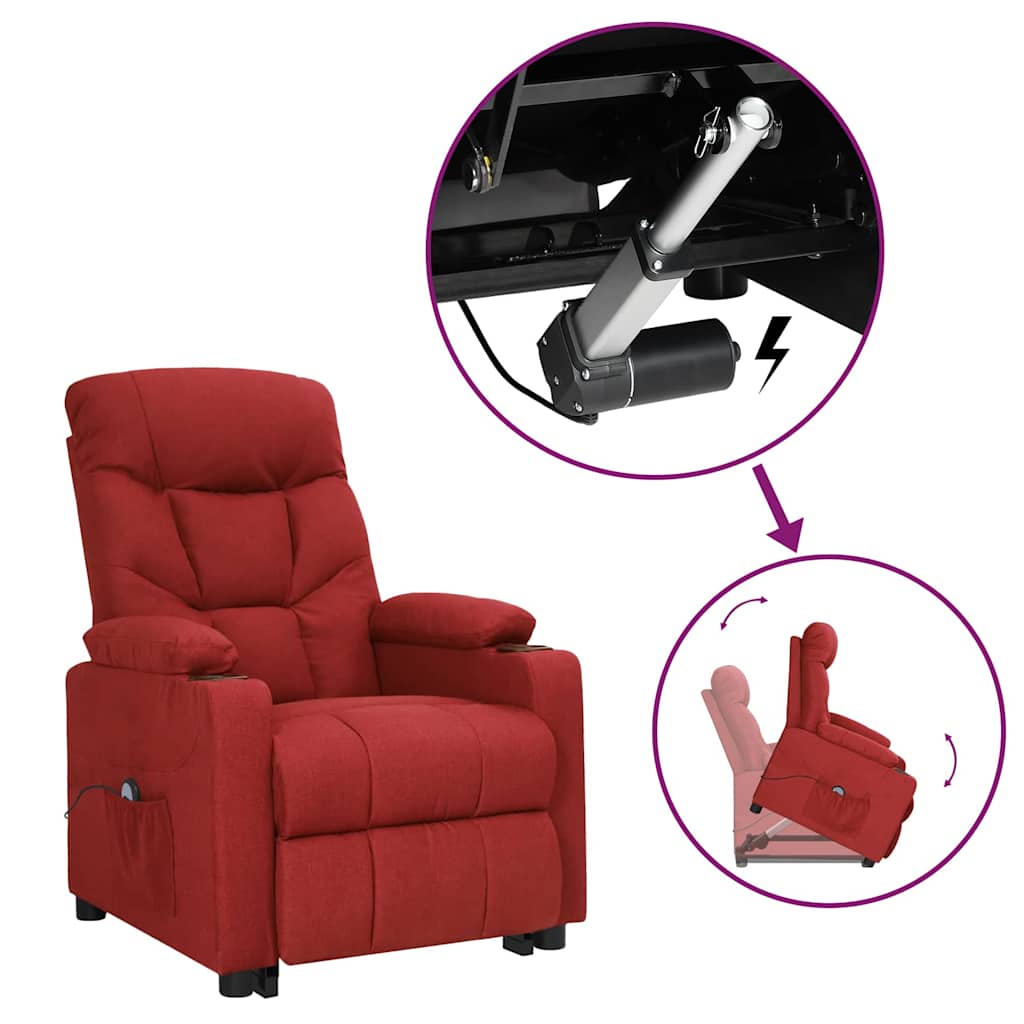 vidaXL Recliner Chair Wine Red Fabric