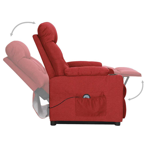 vidaXL Recliner Chair Wine Red Fabric