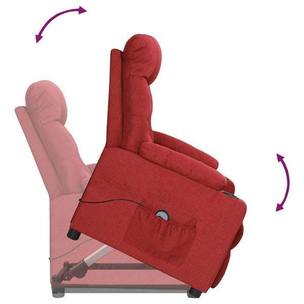 vidaXL Recliner Chair Wine Red Fabric