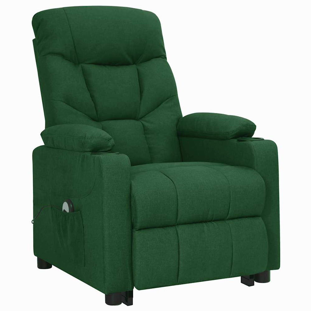 vidaXL Recliner Dark Green Fabric