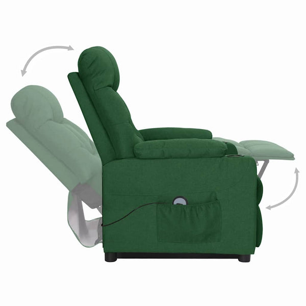 vidaXL Recliner Dark Green Fabric
