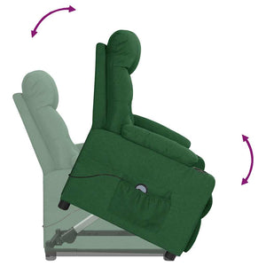 vidaXL Recliner Dark Green Fabric