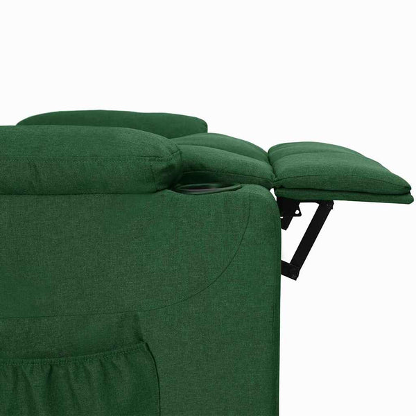vidaXL Recliner Dark Green Fabric