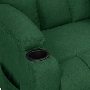 vidaXL Recliner Dark Green Fabric