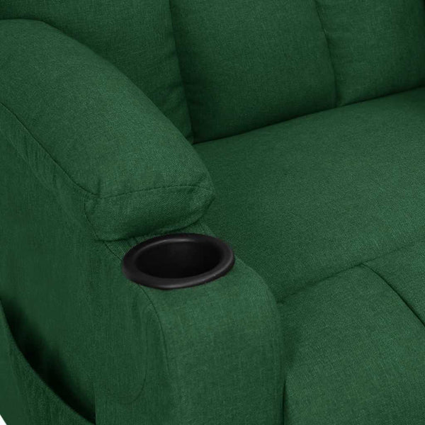 vidaXL Recliner Dark Green Fabric