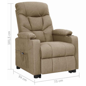vidaXL Recliner Taupe Fabric