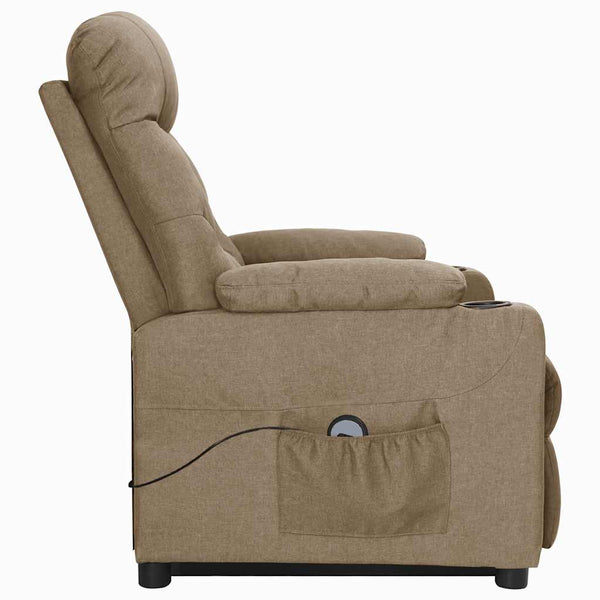 vidaXL Recliner Taupe Fabric