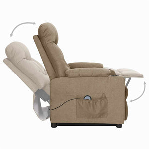 vidaXL Recliner Taupe Fabric