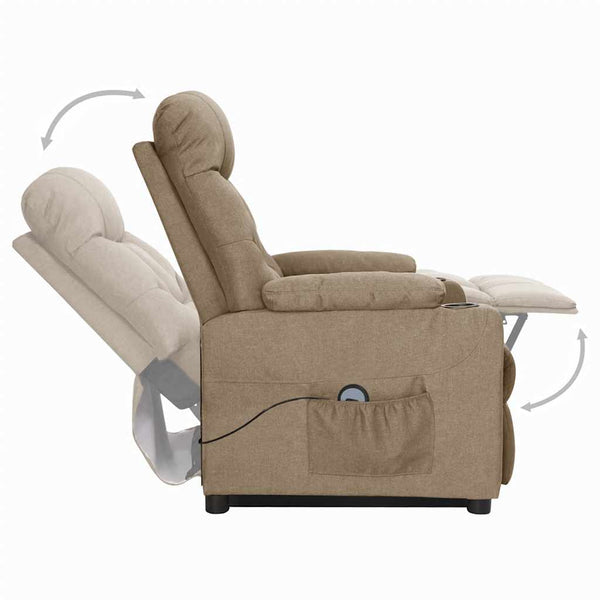 vidaXL Recliner Taupe Fabric