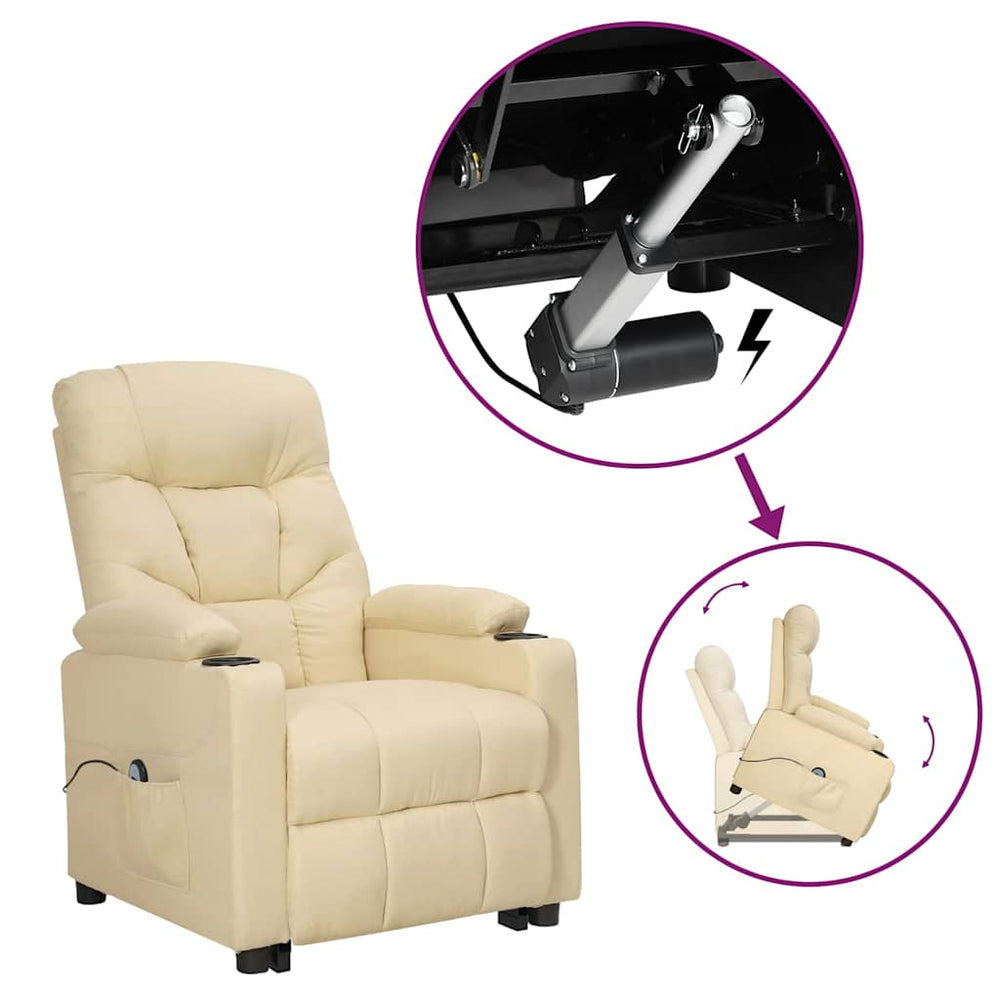 vidaXL Lift Recliner Cream Fabric