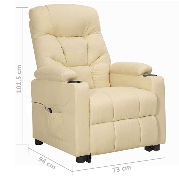 vidaXL Lift Recliner Cream Fabric