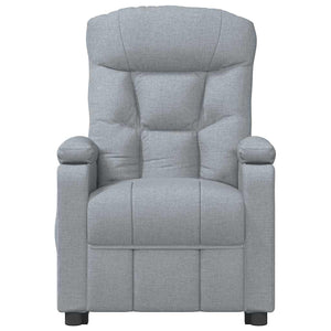 vidaXL Massage Recliner with Lift Function Light Grey Fabric