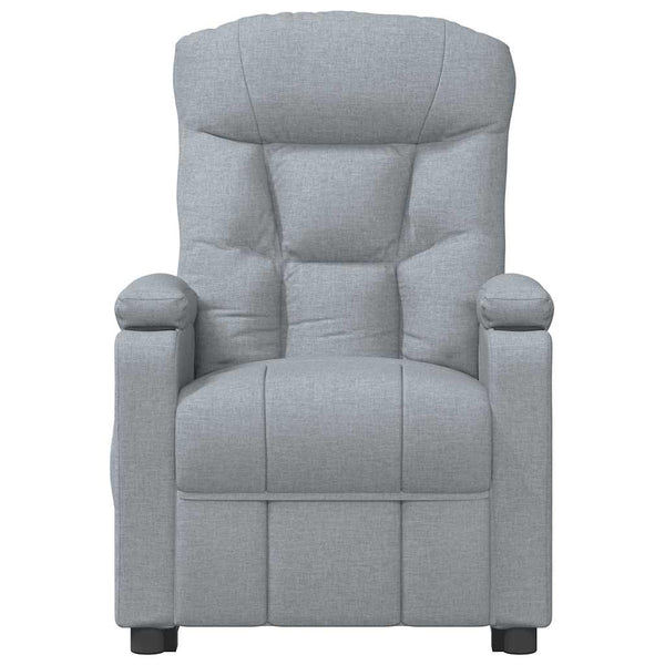 vidaXL Massage Recliner with Lift Function Light Grey Fabric