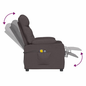 vidaXL Lift Recliner Dark Brown Fabric