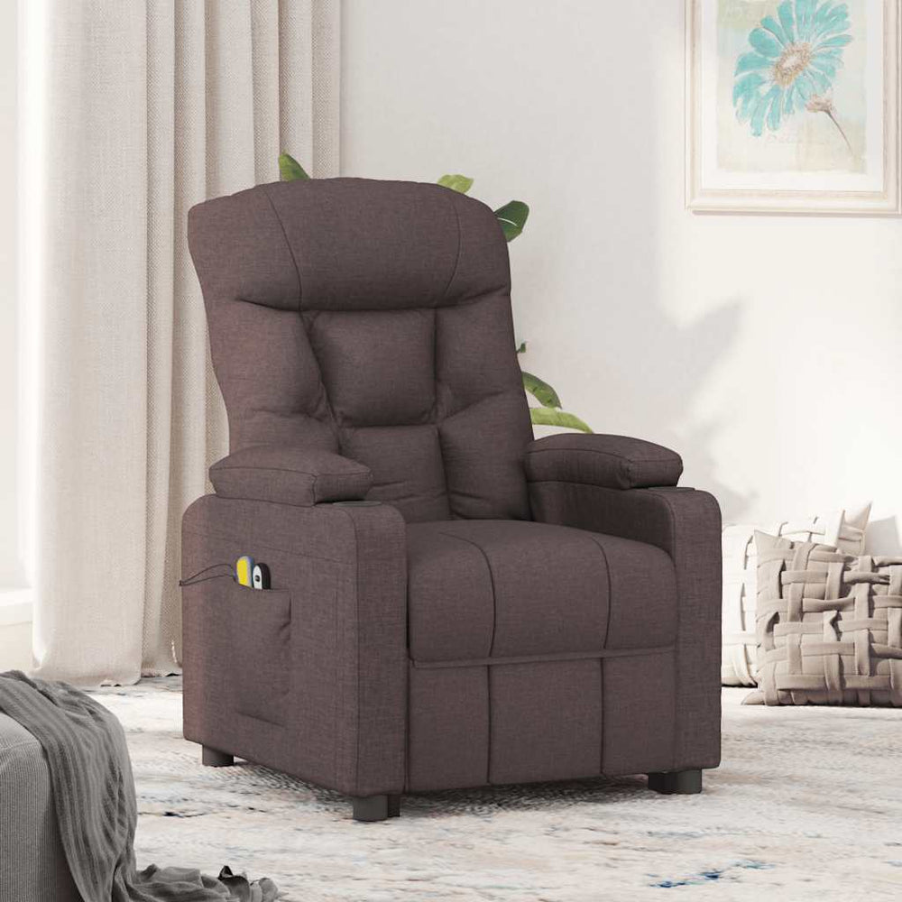 vidaXL Lift Recliner Dark Brown Fabric