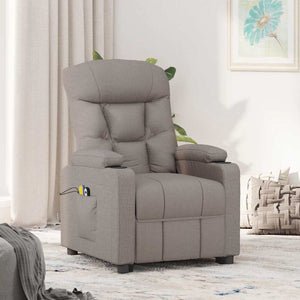 vidaXL Massage Recliner with Lift Assistance Taupe Fabric