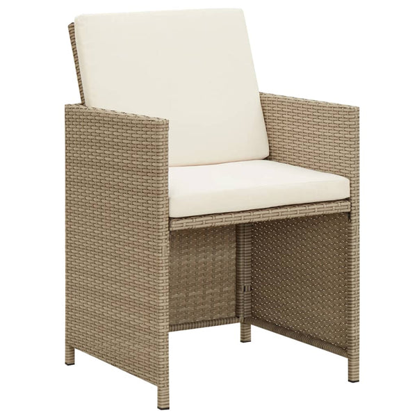 vidaXL 3-Piece Garden Dining Set with Cushions Beige