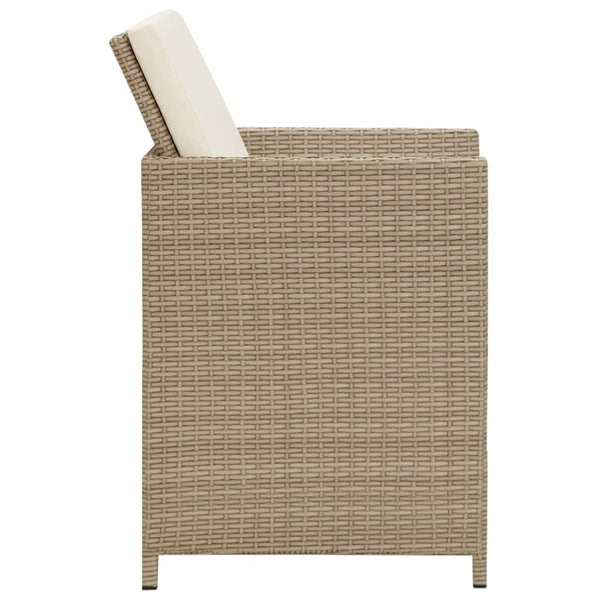 vidaXL 3-Piece Garden Dining Set with Cushions Beige