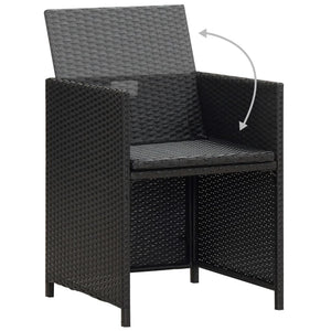 vidaXL 3-Piece Garden Dining Set with Cushions Black