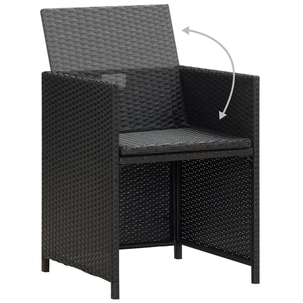vidaXL 3-Piece Garden Dining Set with Cushions Black