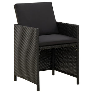 vidaXL 3-Piece Garden Dining Set with Cushions Black
