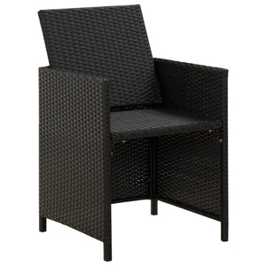 vidaXL 3-Piece Garden Dining Set with Cushions Black