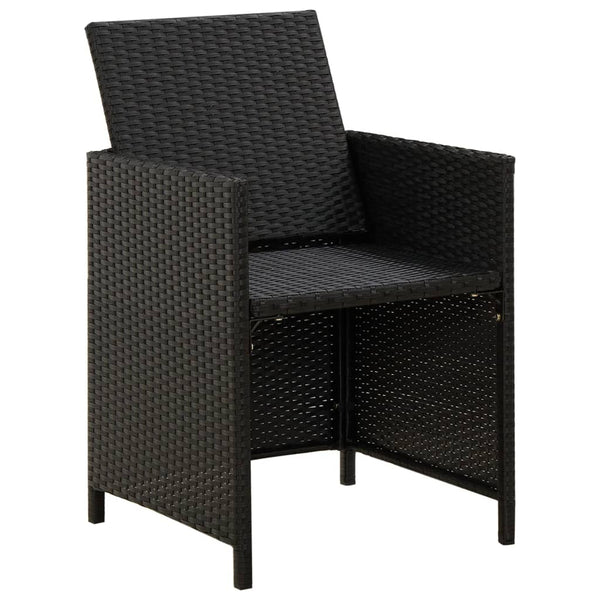 vidaXL 3-Piece Garden Dining Set with Cushions Black