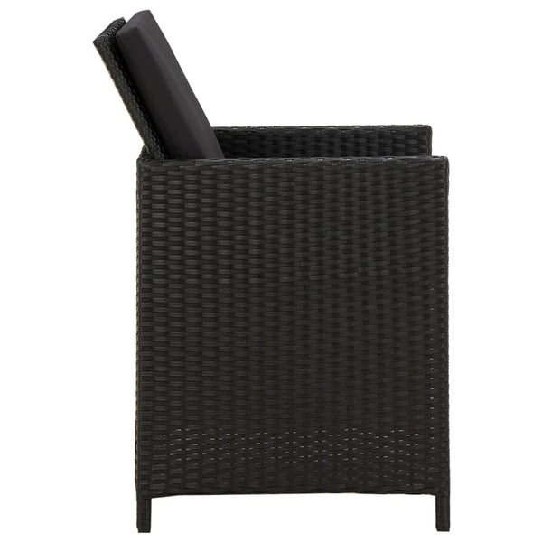 vidaXL 3-Piece Garden Dining Set with Cushions Black