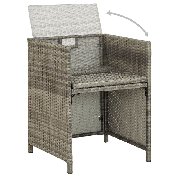 vidaXL 3-Piece Garden Dining Set with Cushions Grey