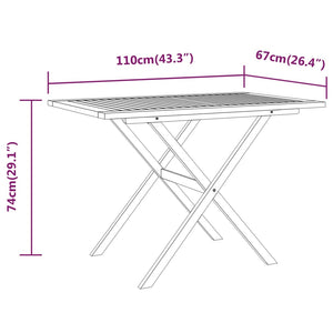 vidaXL 3-Piece Garden Dining Set with Cushions Grey