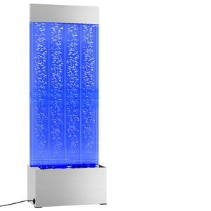 vidaXL Water Feature with RGB LEDs Stainless Steel and Acrylic 110 cm