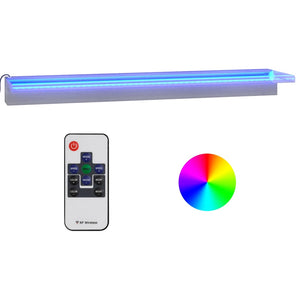 vidaXL Waterfall Element with RGB LEDs Stainless Steel 90 cm