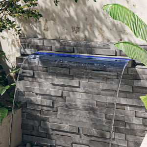 vidaXL Waterfall Feature with RGB LEDs Stainless Steel 108 cm
